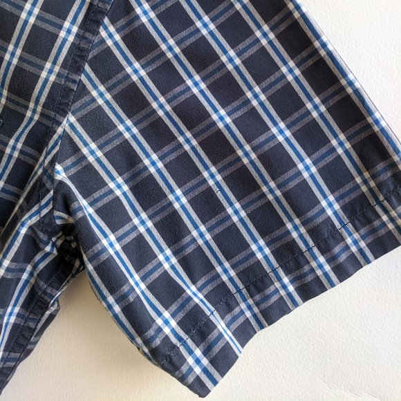 WestSport Blue Plaid Short Sleeve Buttondown Shirt - Picture 8 of 8